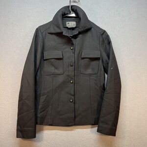 Vintage Gianni Versace Couture Jacket Womens Small Black Cotton Button Italy